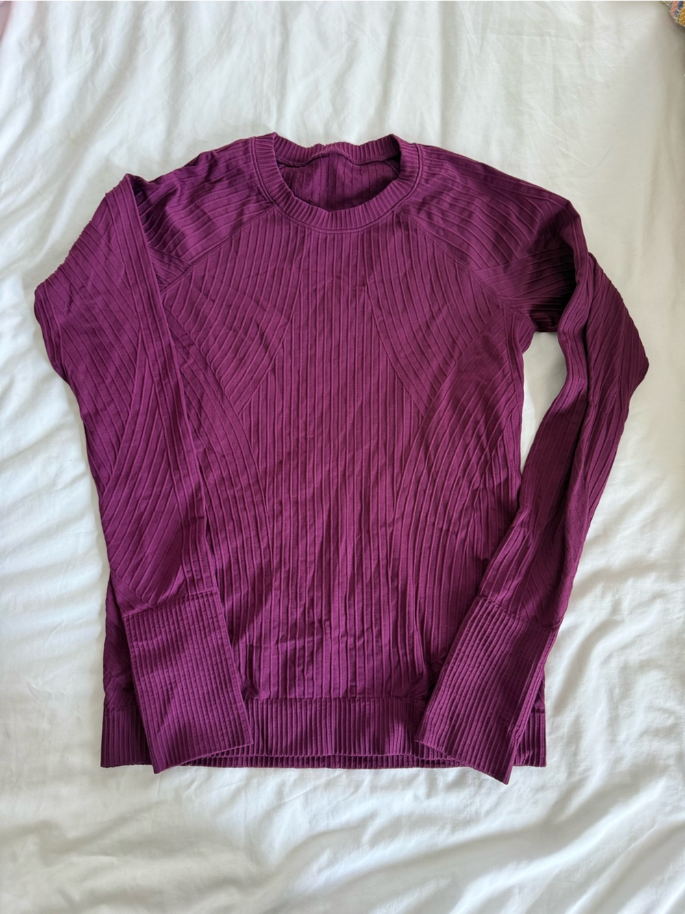 lululemon athletica Long Sleeve Ribbed Top in Plum